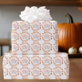 Aangepaste Happy Thanksgiving krans van bladeren Cadeaupapier