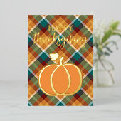 Aangepaste Happy Thanksgiving op herfst geruite pa Folie Feestdagenkaart (Staand Voorkant)