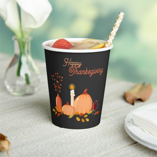 Aangepaste Happy Thanksgiving Papieren Bekers (Insitu)
