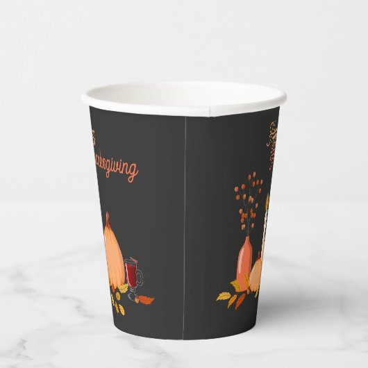 Aangepaste Happy Thanksgiving Papieren Bekers (Rechts)