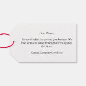 Aangepaste Happy Thanksgiving Pumpkin Company Part Cadeaulabel (Achterkant Horizontaal)