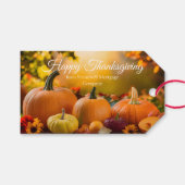 Aangepaste Happy Thanksgiving Pumpkin Company Part Cadeaulabel (Voorkant (Horizontaal))