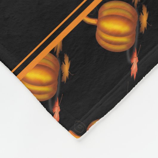 Aangepaste HAPPY THANKSGIVING Pumpkin Fleece Deken (Hoek)