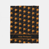Aangepaste HAPPY THANKSGIVING Pumpkin Fleece Deken (Voorkant)