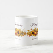 Aangepaste Happy Thanksgiving Pumpkins Herfst Koffiemok (Center)