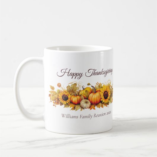Aangepaste Happy Thanksgiving Pumpkins Herfst Koffiemok (Links)