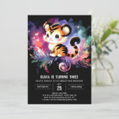 Aangepaste Happy Tiger Verjaardag Kaart (Staand voorkant)