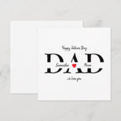 Aangepaste Happy Vaderdag Flat Kaart met Kinder na (Voorkant / Achterkant)