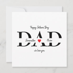 Aangepaste Happy Vaderdag Flat Kaart met Kinder na