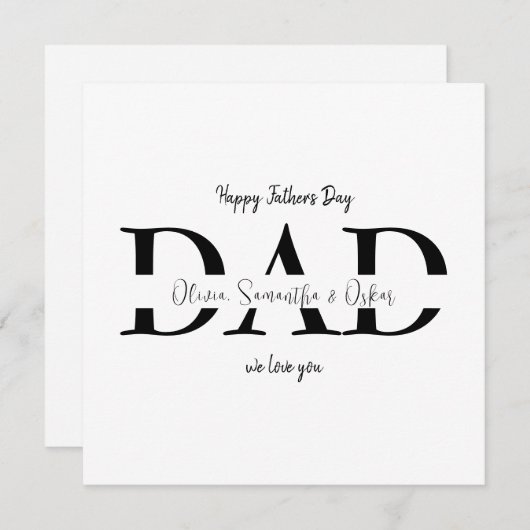 Aangepaste Happy Vaderdag Flat Kaart met Kinder na (Voorkant / Achterkant)