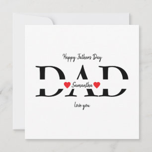 Aangepaste Happy Vaderdag Flat Kaart met Kinder na