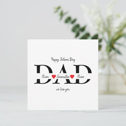 Aangepaste Happy Vaderdag Flat Kaart met Kinder na (Staand voorkant)