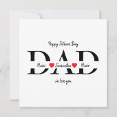 Aangepaste Happy Vaderdag Flat Kaart met Kinder na (Voorkant)