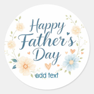 Aangepaste Happy Vaderdag Quote Pin – gepersonalis Ronde Sticker