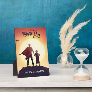 Aangepaste Happy Vaderdag Superhero Kaart Plaque Fotoplaat