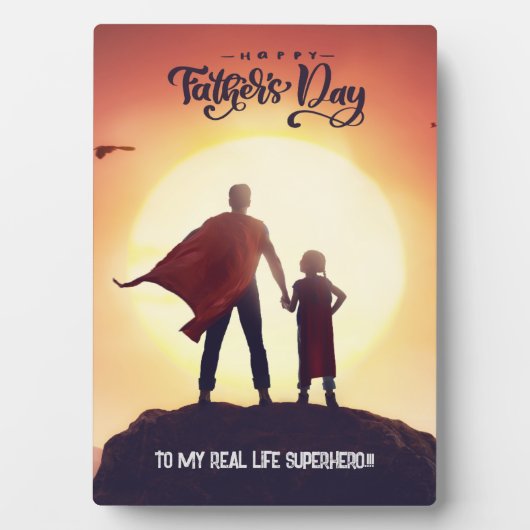 Aangepaste Happy Vaderdag Superhero Kaart Plaque Fotoplaat (voorkant)