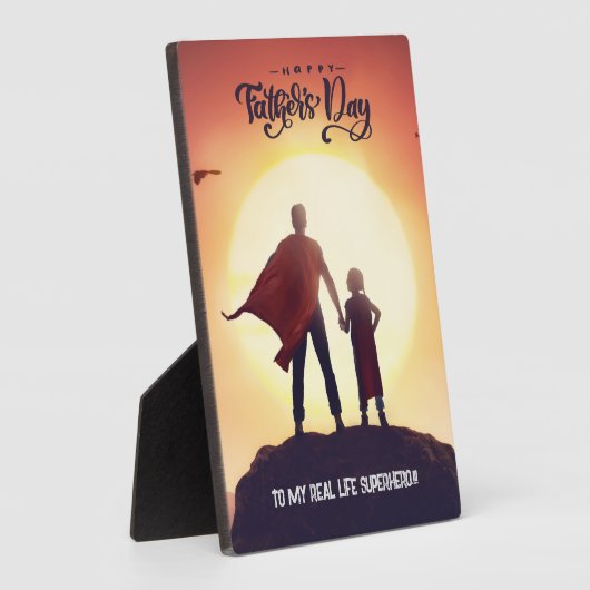 Aangepaste Happy Vaderdag Superhero Kaart Plaque Fotoplaat (Zijkant)