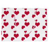 Aangepaste Happy Valentijnsdag Wit & Rode Harten Groot Cadeauzakje (Achterkant)