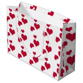 Aangepaste Happy Valentijnsdag Wit & Rode Harten Groot Cadeauzakje (Achterkant Gekanteld)