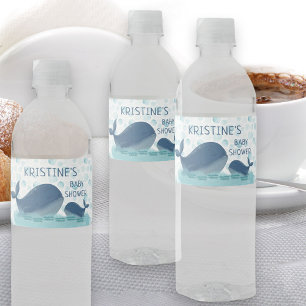 Aangepaste Happy Whale Ocean Bubbles Babyborrel Waterfles Etiket
