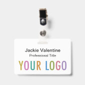 Aangepaste Hard Plastic Naam Badge Clip Lanyard Re (Voorkant met clip)