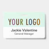 Aangepaste harde plastic naam badge met metalen cl (Achterkant)