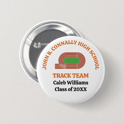 Aangepaste hardloopploeg van Orange High School Ronde Button 5,7 Cm (Voorkant /achterkant)