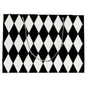 Aangepaste Harlequin Black Diamond Large Gift Bag Groot Cadeauzakje (Achterkant)