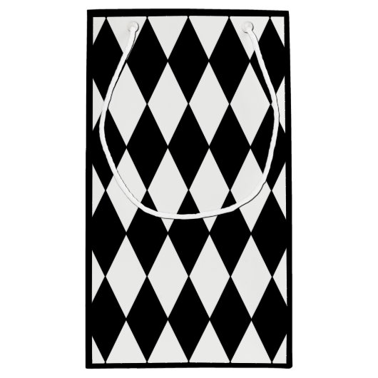 Aangepaste Harlequin Black Diamond Small Gift Bag Klein Cadeauzakje (Achterkant)