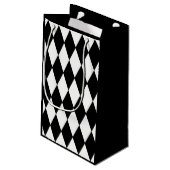Aangepaste Harlequin Black Diamond Small Gift Bag Klein Cadeauzakje (Achterkant Gekanteld)