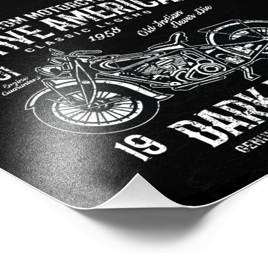 Aangepaste Harley Indian Motorcycle Classic Legend Foto Afdruk (Hoek)