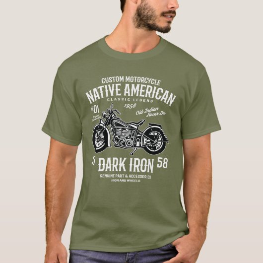 Aangepaste Harley Indian Motorcycle Classic Legend T-shirt (Voorkant)