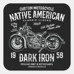 Aangepaste Harley Indian Motorcycle Classic Legend Vierkante Sticker