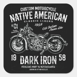 Aangepaste Harley Indian Motorcycle Classic Legend Vierkante Sticker