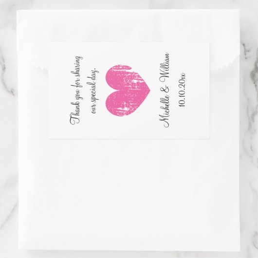 Aangepaste  hart bruiloft wijnfles stickers (Tas)