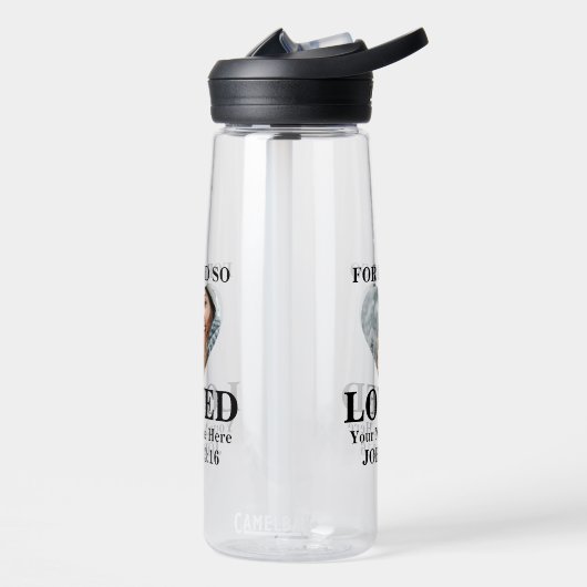 Aangepaste hart foto Bijbelvers christelijk  Waterfles (Links)