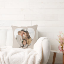 Aangepaste Hart Foto Familie Kussen – Home Decor
