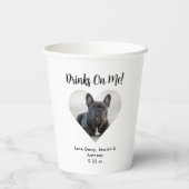 Aangepaste Hart Foto Hond Wedding Papieren Bekers (Achterkant)