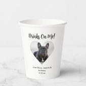 Aangepaste Hart Foto Hond Wedding Papieren Bekers (Voorkant)