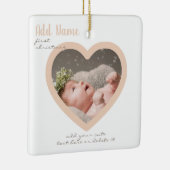 Aangepaste Hart Foto Script Baby Meisje 1e Kerstmi Keramisch Ornament (Rechts)