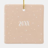 Aangepaste Hart Foto Script Baby Meisje 1e Kerstmi Keramisch Ornament (Achterkant)