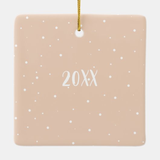 Aangepaste Hart Foto Script Baby Meisje 1e Kerstmi Keramisch Ornament (Achterkant)