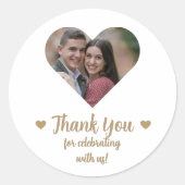 Aangepaste Hart Foto Wedding Favoriet Stickers (Voorkant)