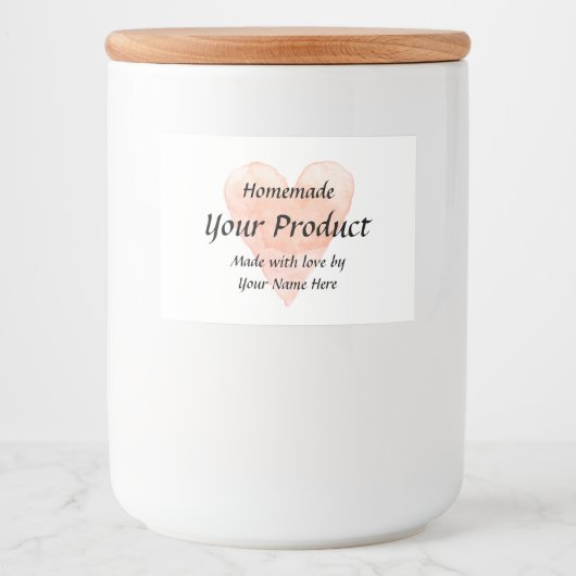 Aangepaste  hart inblikken sjabloon mason jar voedselcontainer etiket (Voorkant)