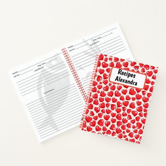 Aangepaste hart spiraal Notitieboek (Binnen)