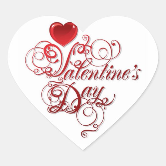 Aangepaste hart Sticker / Happy Valentijnsdag (Voorkant)