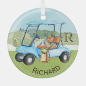 Aangepaste hartclusters Monogram Naam Glazen Ornam Glas Ornament (Voorkant)