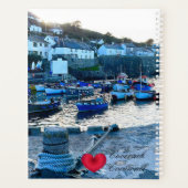 Aangepaste hartdekking Harbour Dusk Cornwall Foto Planner (Achterkant)