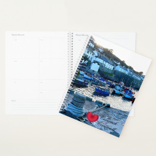 Aangepaste hartdekking Harbour Dusk Cornwall Foto Planner (Display)
