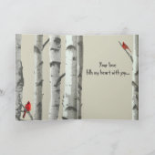 Aangepaste harten bij Valentijnse vogelbomen Feestdagen Kaart (Binnen)